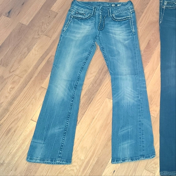 2PC SIZE 30 MISS ME BLING WINGS WHITE STITCHING BOOT & BLACK WHITE STITCHING - Picture 9 of 16